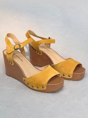 Lucky Brand Zashti Suede Platform Wedges Sz8 NWT